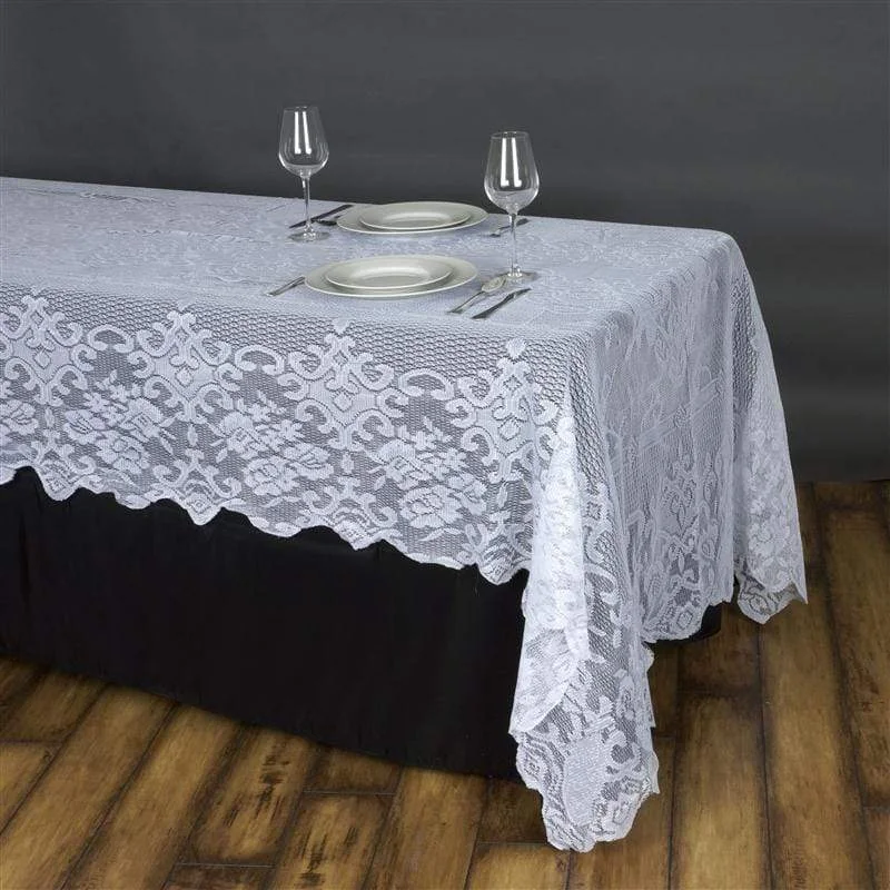 60" x 126" Floral Lace Rectangular Tablecloth