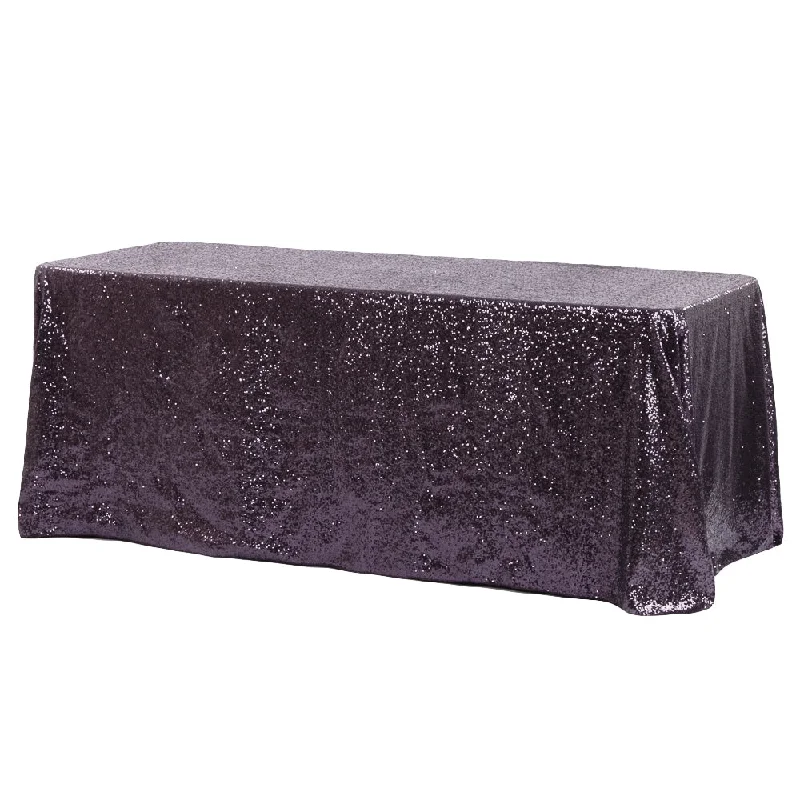 Glitz Sequin 90"x132" Rectangular Tablecloth - Eggplant/Plum