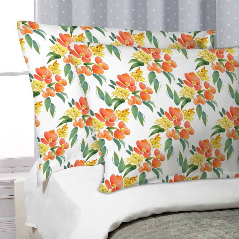 ArtzFolio Watercolor Leaves & Flowers Pillow Cover Case