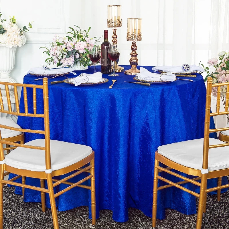 108" Seamless Round Crushed Taffeta Tablecloth - Royal Blue (1pc)