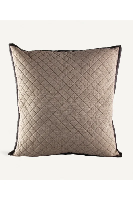 Taupe Cotton Hemmed Cushion | Vical Home Oliver