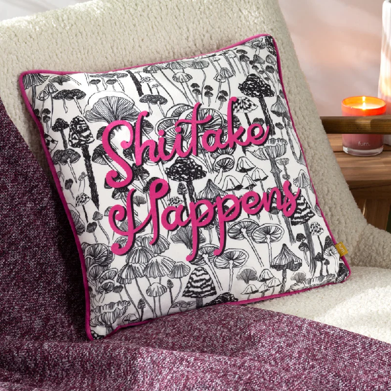 Shiitake Happens Cushion Fuchsia