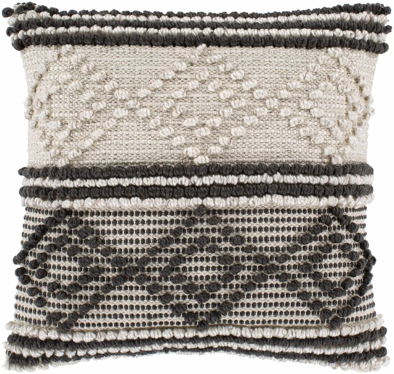 Rippey Black & White Textured Diamond Throw Pillow