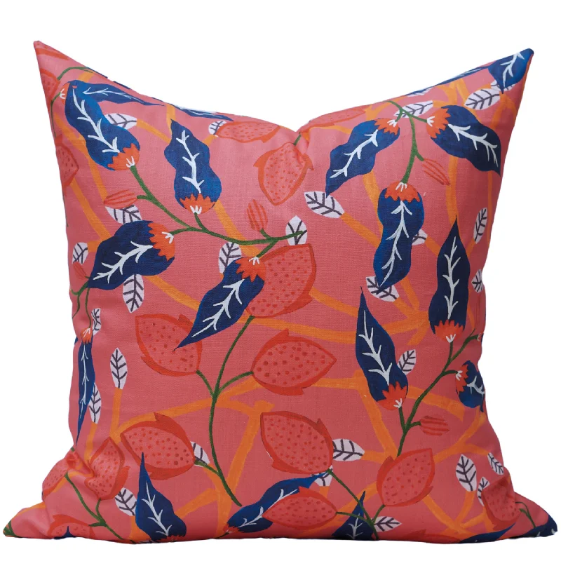 Riya Pillow Cover in Pink and Blue Floral