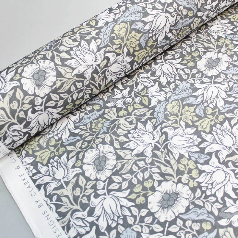 William Morris Soft Furnishing - Mallow - Slate and Dove