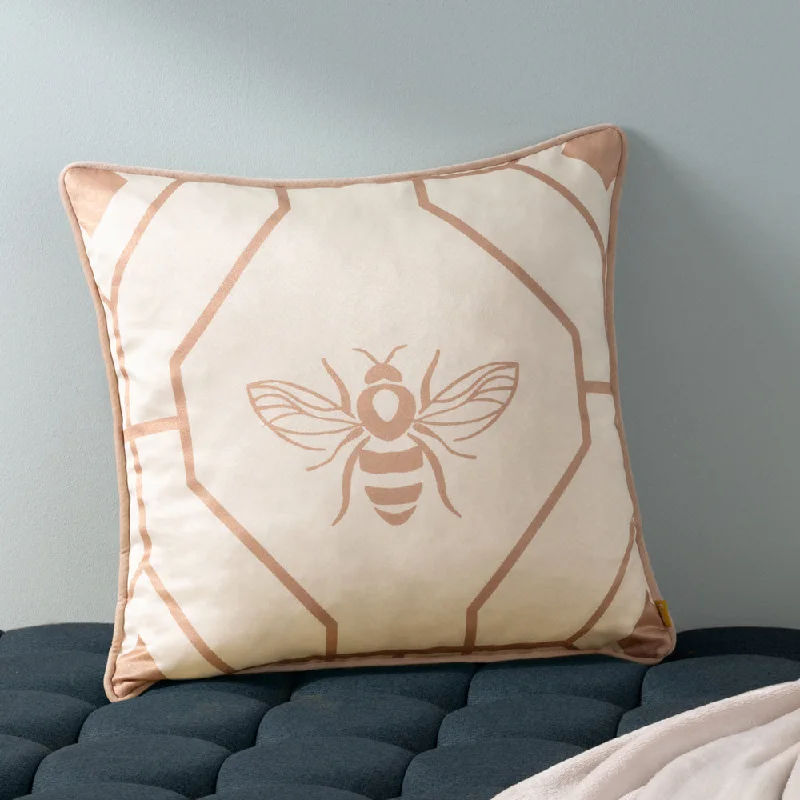 Bee Deco Geometric Cushion Champagne