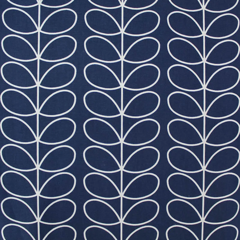 Orla Kiely Home Furnishing Fabric Linear Stem - Whale Blue