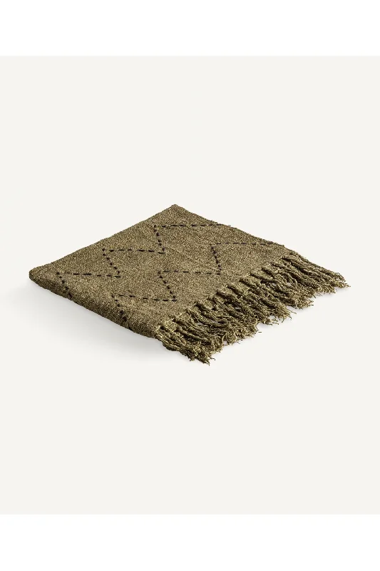 Brown Cotton Throw Blanket | Vical Home Clancy