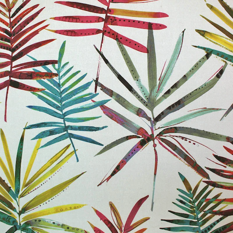 Jurassic Ferns Home Furnishing Rumba - Reds and Greens