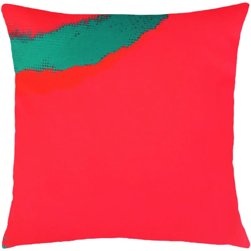 Andy Warhol Art Pillow in Red & Green design by Henzel Studio