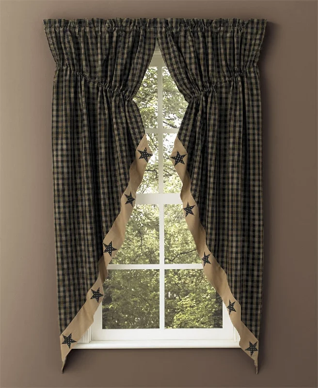 Sturbridge Patch Prairie Gathered Curtains - Black Park Designs