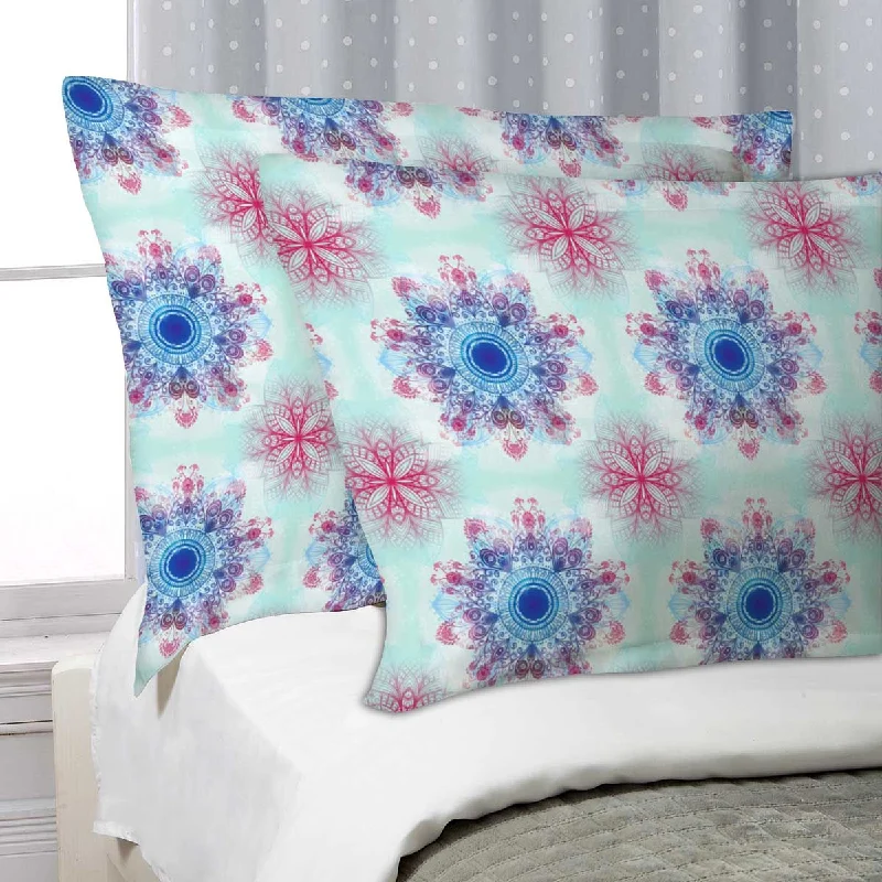 ArtzFolio Ethnic Blue Ornament Pillow Cover Case