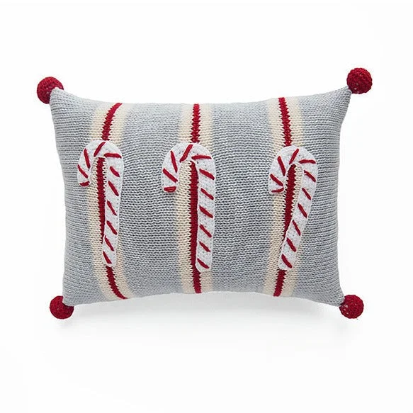 Candy Cane Mini Pillow in Grey