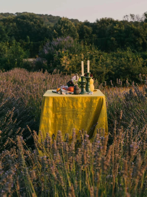 100% Linen Tablecloth in Ochre