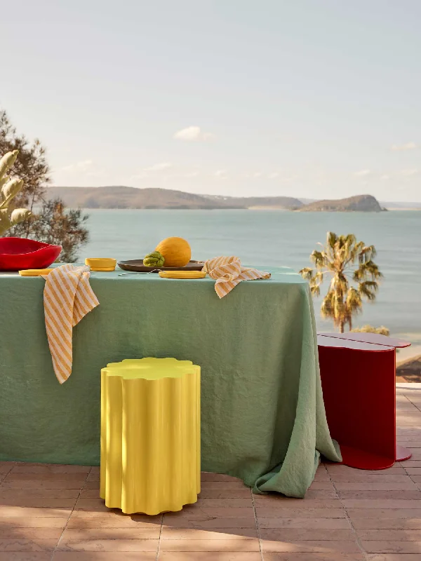 100% Linen Tablecloth in Green Fig