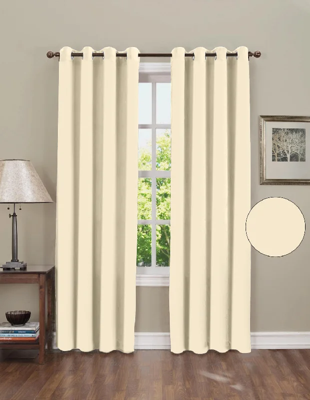 Blackout Plain Curtain - Cream (Pack of 1)