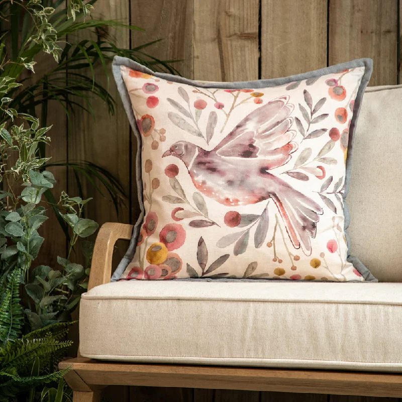 Kochi Printed Feather Cushion Mulberry