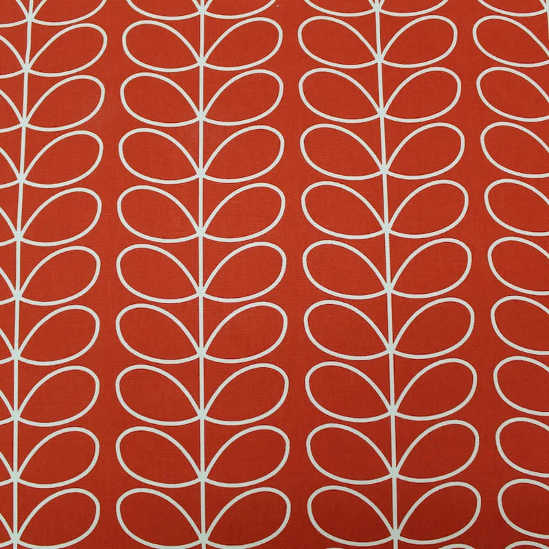 Orla Kiely Home Furnishing Fabric Linear Stem - Tomato