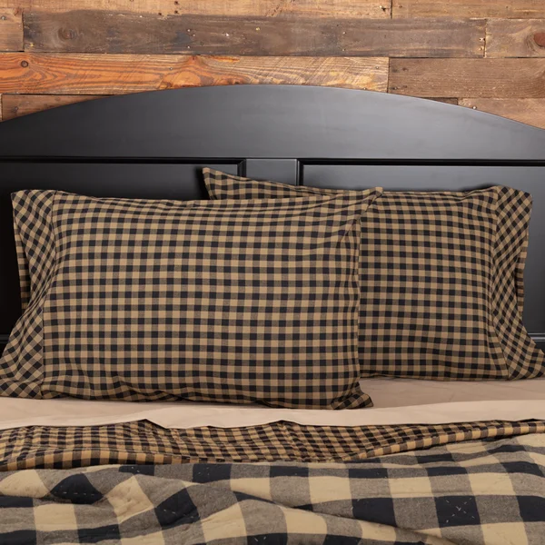 Black Check Pillow Case Set