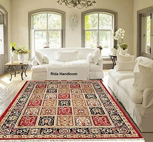 Rida Handloom Acrylic Carpet for Living Room Carpets, Center Table and Carpets for Hall, 5x7 Feet (Maroon)