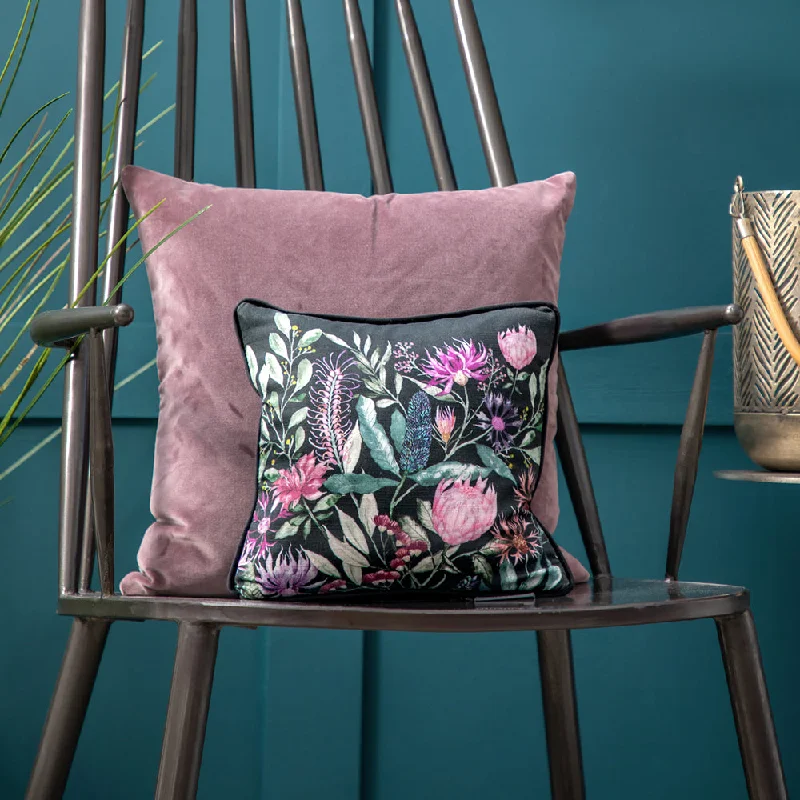 Fortazela Small Printed Feather Cushion Onyx