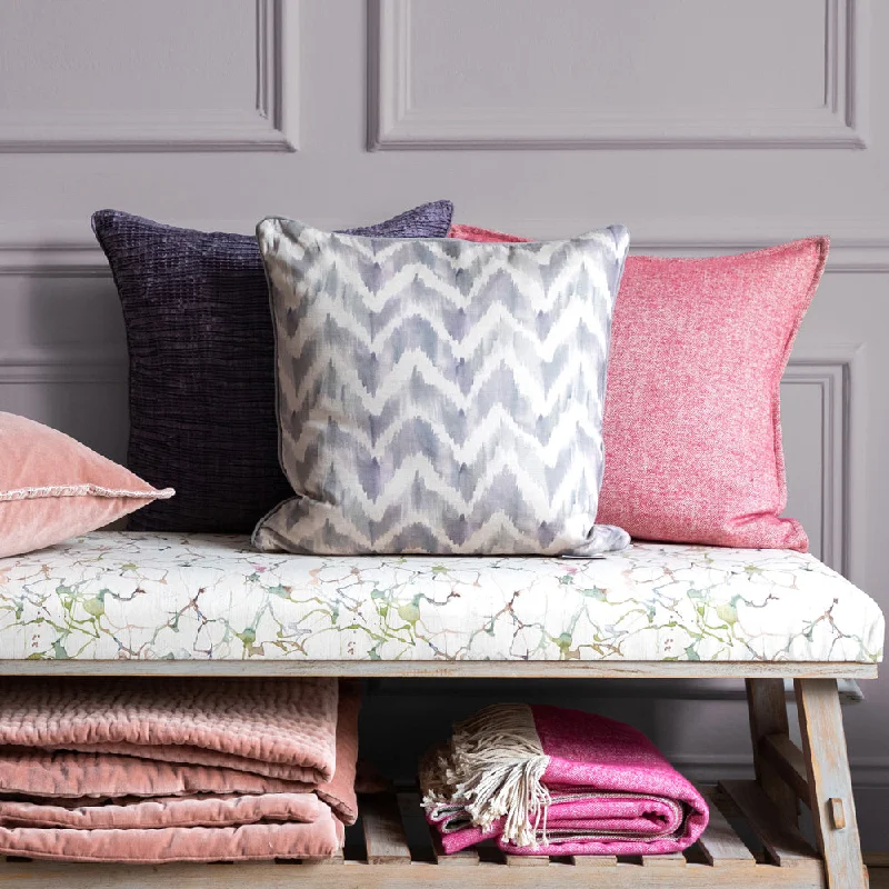 Savannah Printed Feather Cushion Violet