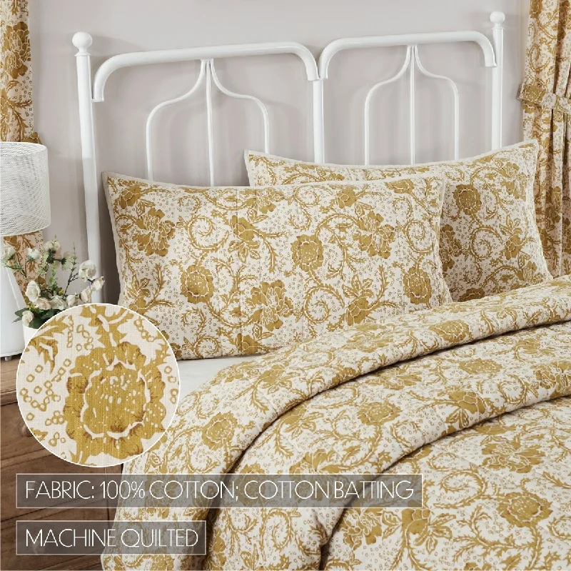 Dorset Gold Floral King Sham 21x37