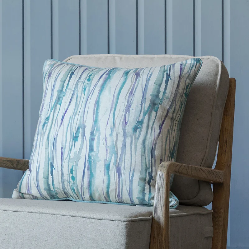 Falls Printed Feather Cushion Indigo