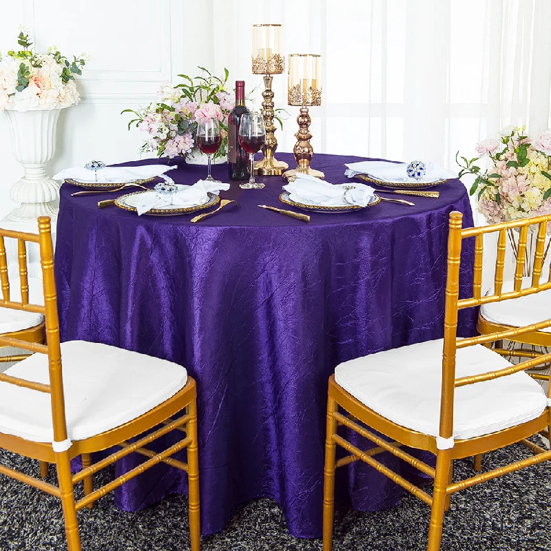 108" Seamless Round Crushed Taffeta Tablecloth - Regency Purple (1pc)