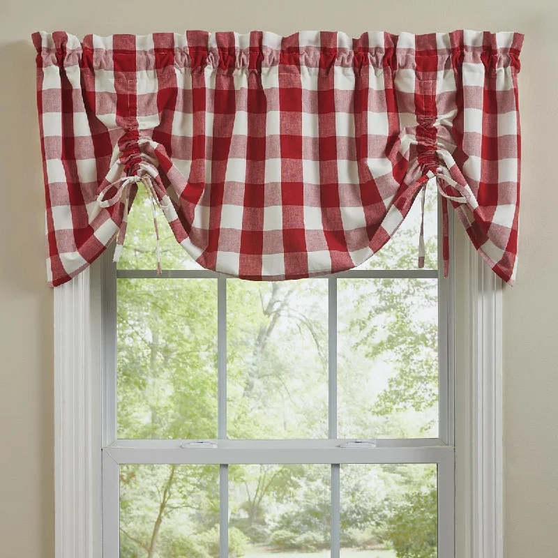 Wicklow Check Valance - Farmhouse Red & Cream Park designs