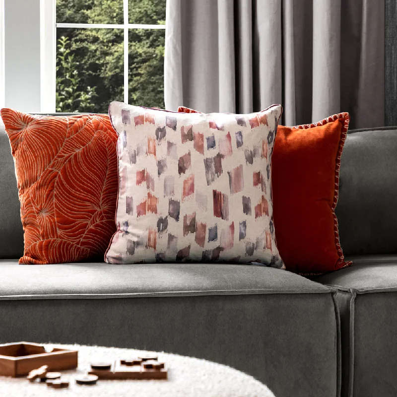 Arwen Printed Feather Cushion Rosewater