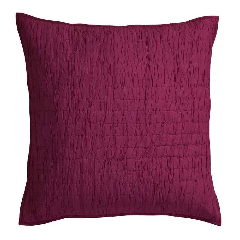 Rochelle Boysenberry Cotton Quilted Euro Sham