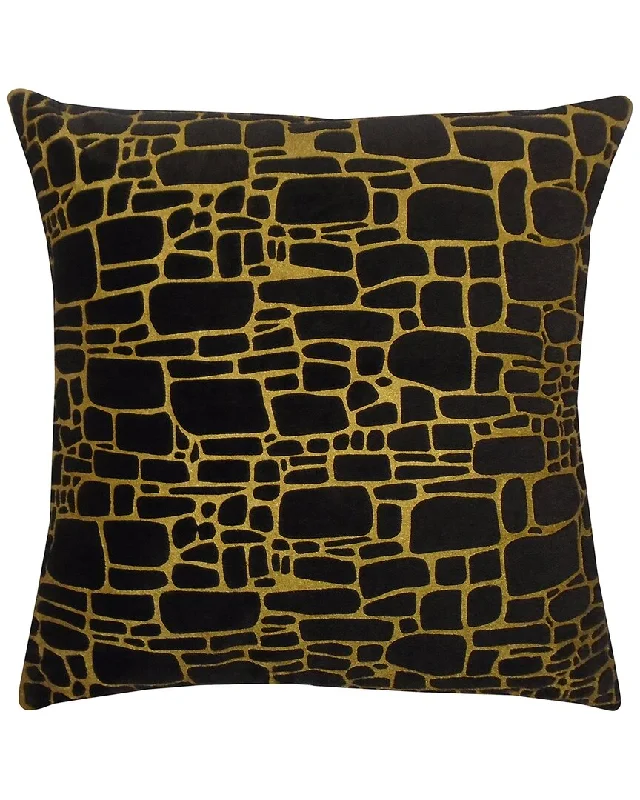 Edie Home Precious Metals Collection Printed Faux Fur Pillow