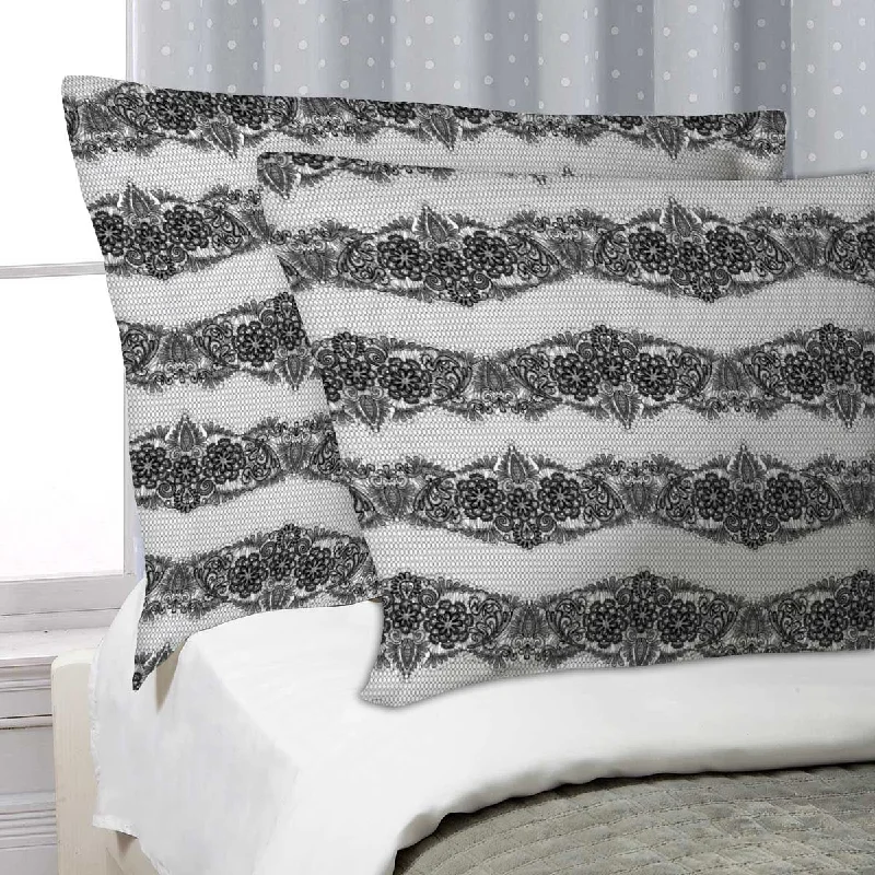 ArtzFolio Black Lace Pillow Cover Case