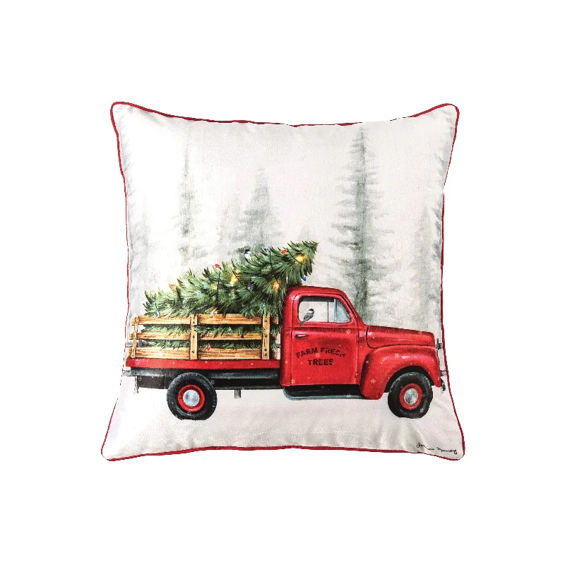 Holiday Truck Cruiser LED Decorative Pillow