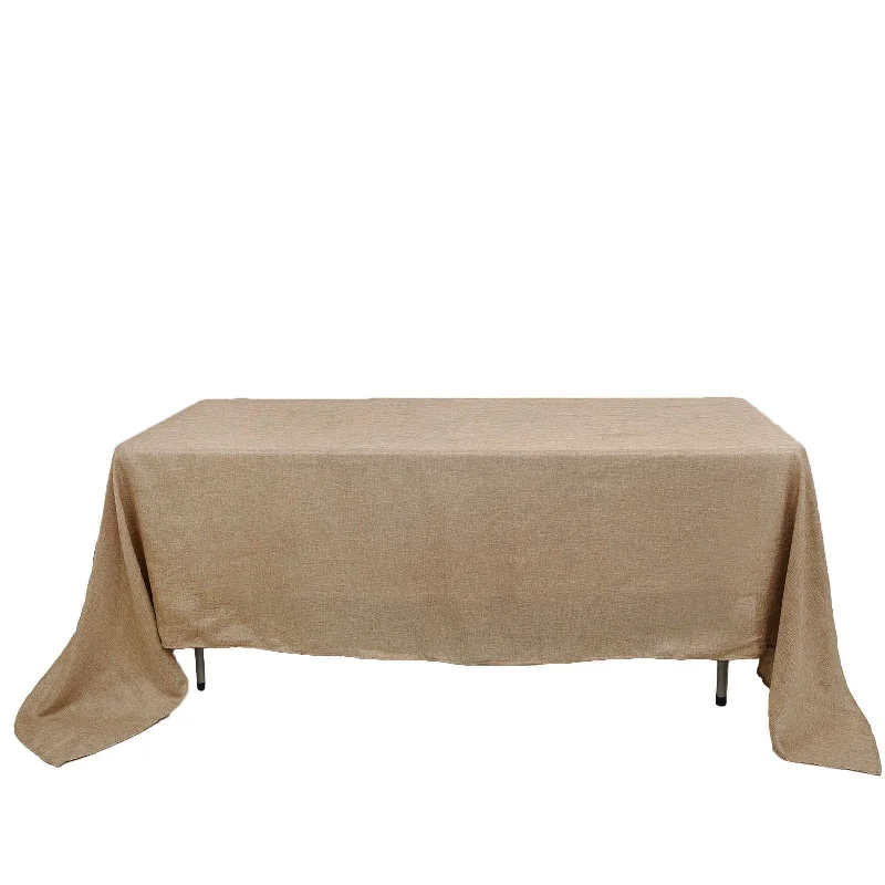 60"x126" Rectangular Faux Burlap Tablecloth - Natural