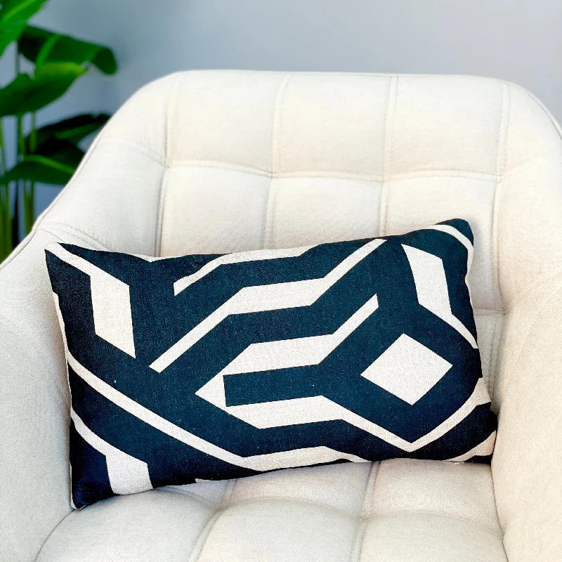 Geometric Black Long Pillow