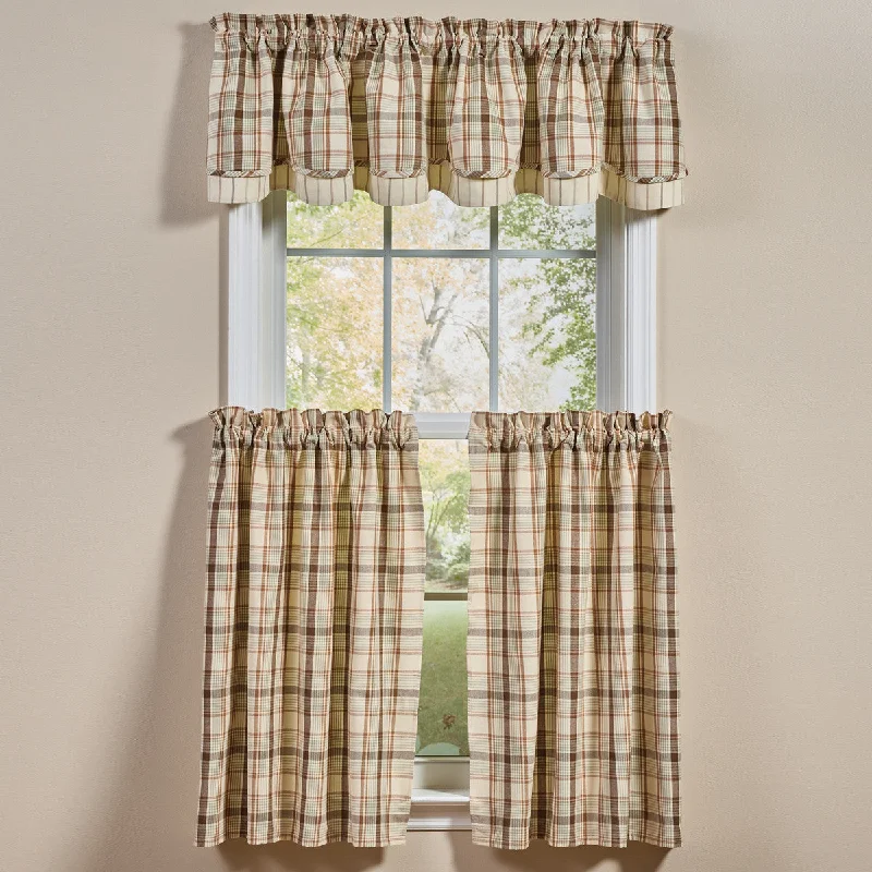 Edgewood Lined Layered Valance 16" L Set of 2 Park Designs