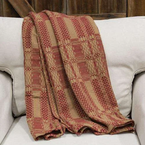 Cranberry/Tan Throw